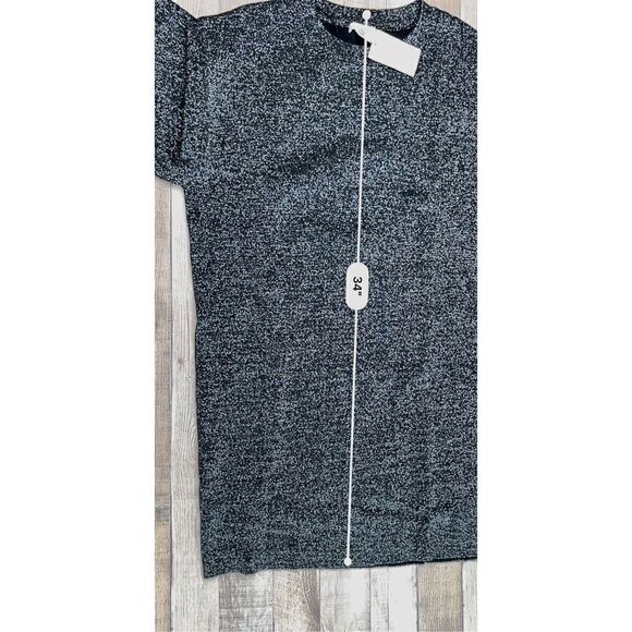 NWT H&M Crew Neck Black Sparkle Metallic Sweater Dress sz MEDIUM - Picture 9 of 11